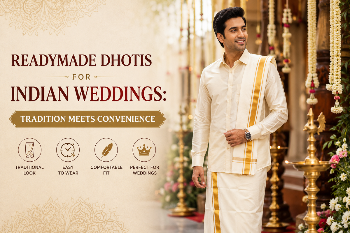 Readymade Dhotis for Indian Weddings: Tradition Meets Convenience