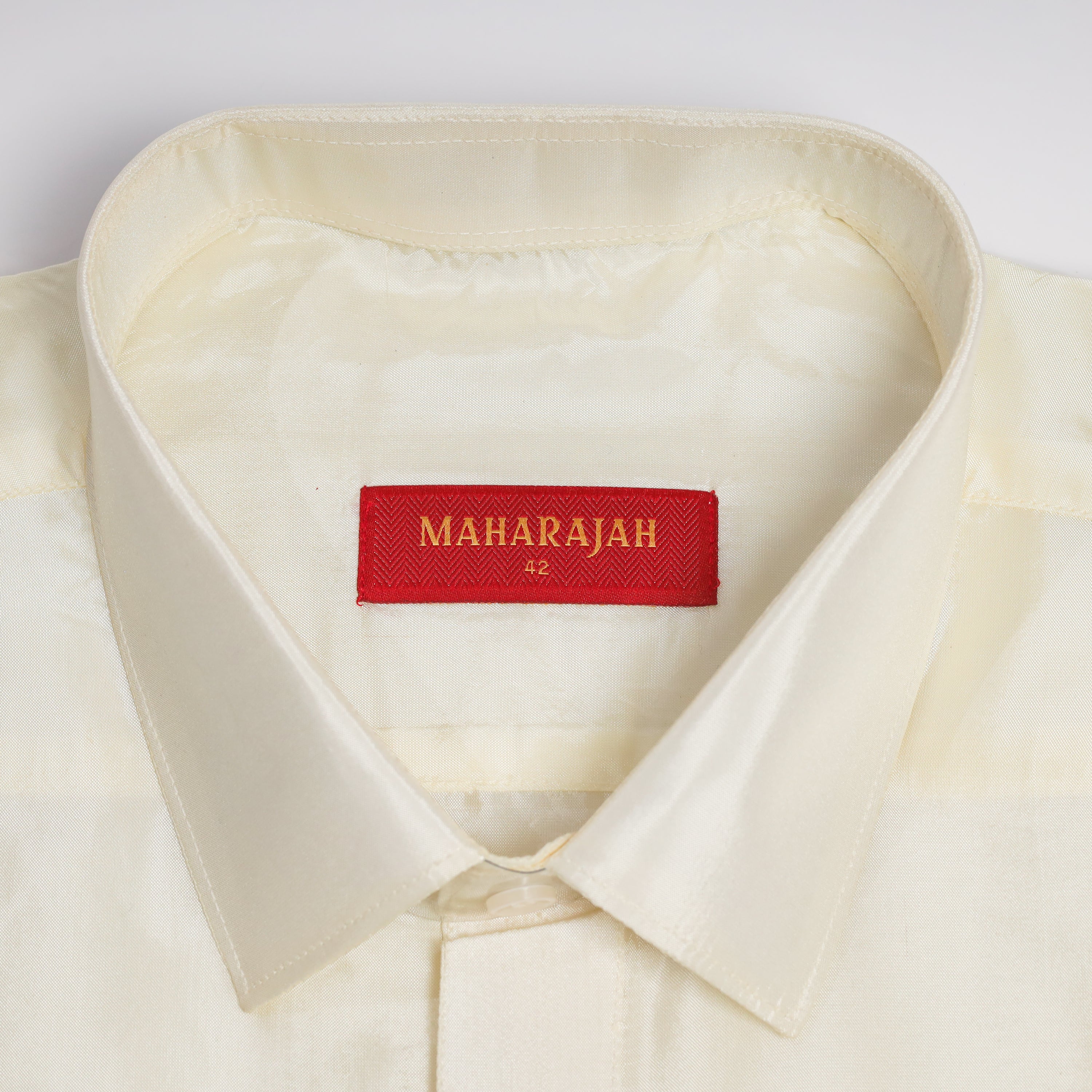 Mens Art Silk Combo Shirt and Dhoti Set Cream Color- ARULMOZHI