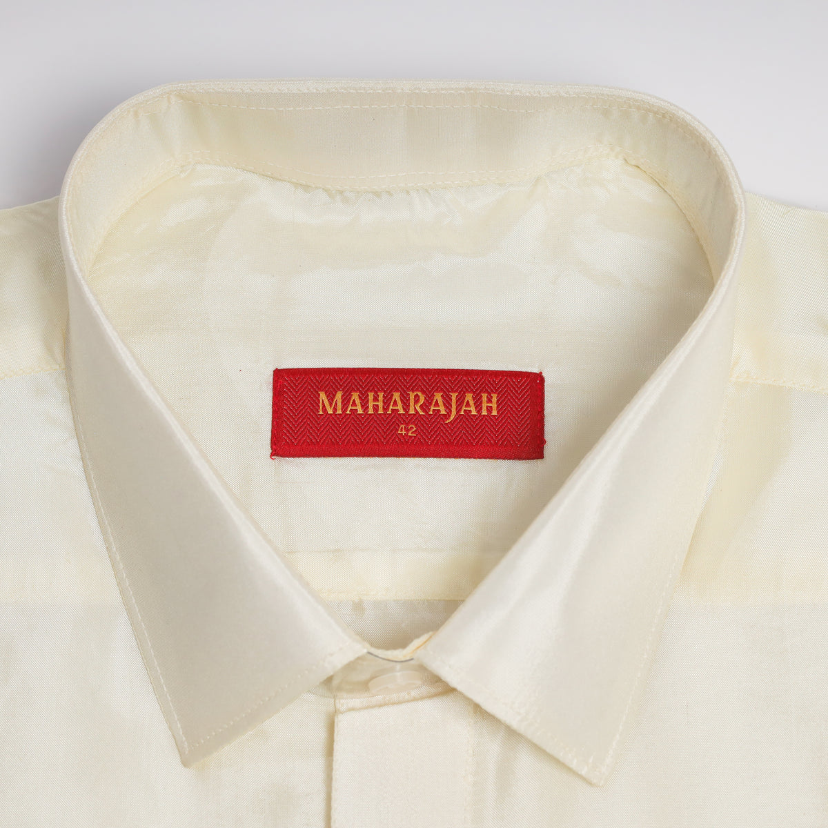 ArulMozhi men's cream shirt and dhoti set with gold jari border