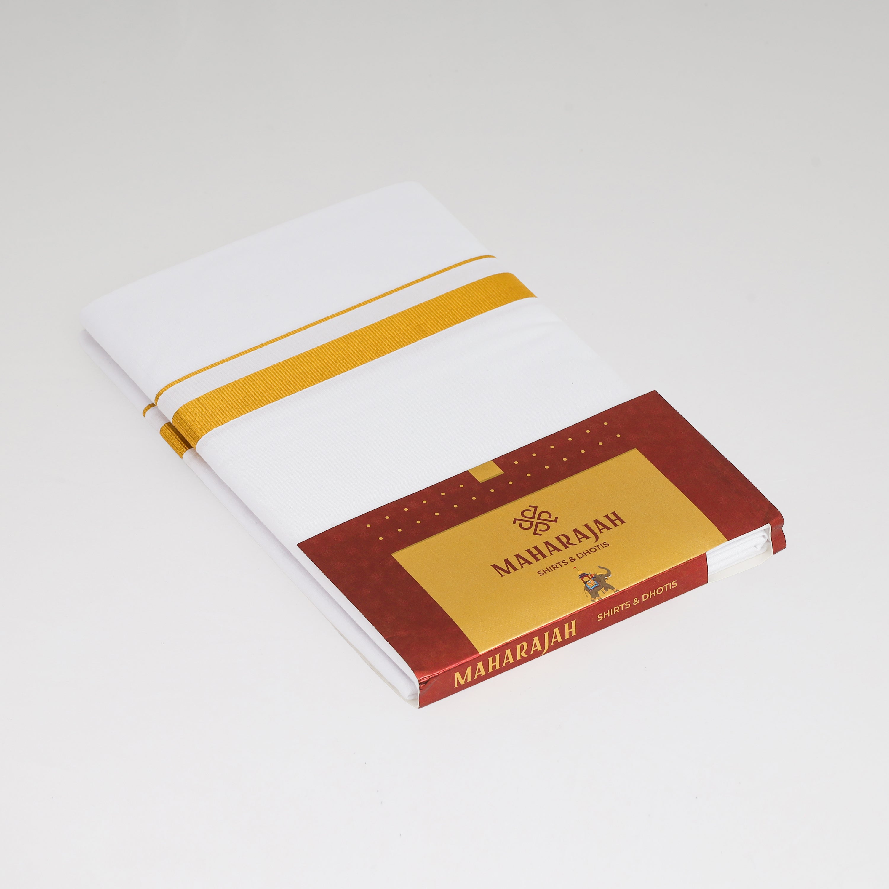 Mens Single Layer White Colour Dhoti with 1 inch Jari - KARIKALAN